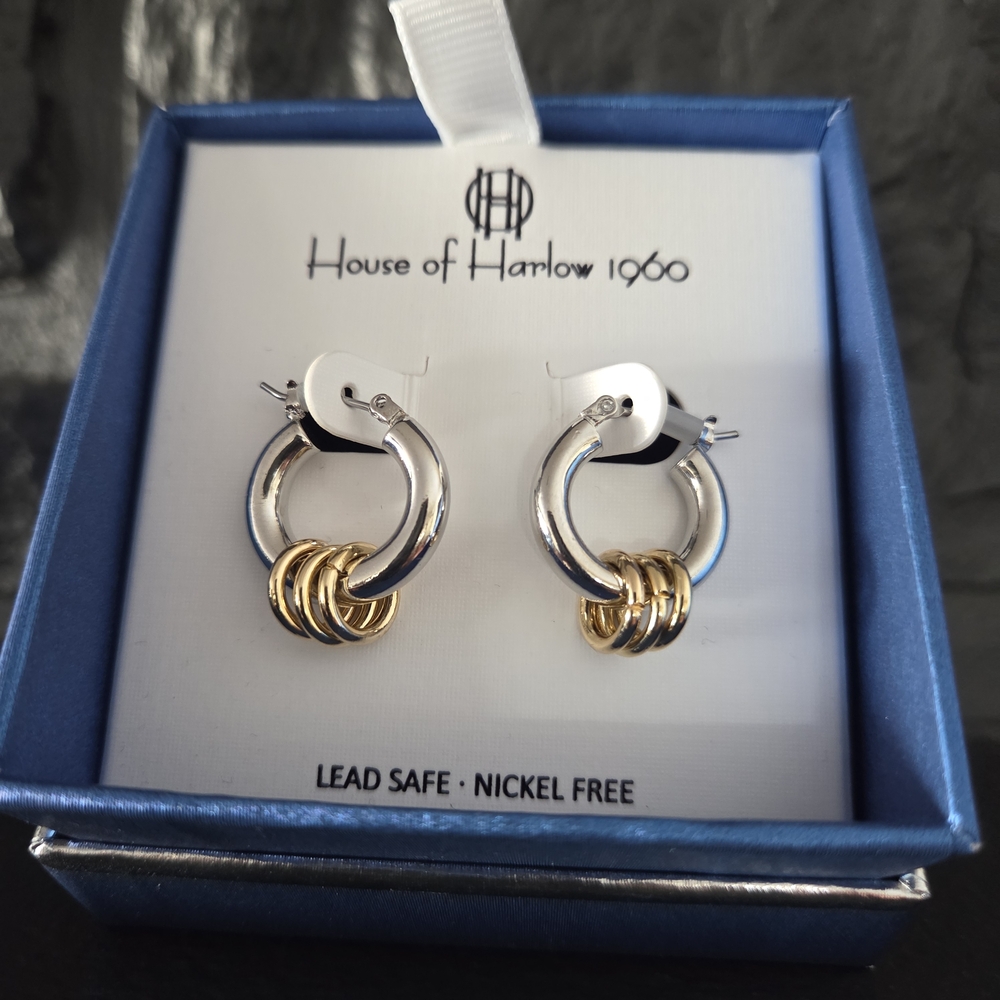House of Harlow 1960 Silver and Gold Earrings